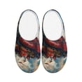 thumbnail image 1 of Fotbe Beautiful Red Train Hot Air Balloon Pattern Women's Fuzzy Curly Fur Memory Foam Loafer Slippers Indoor Outdoor Slippers Winter Home Shoes-37/38, 1 of 7