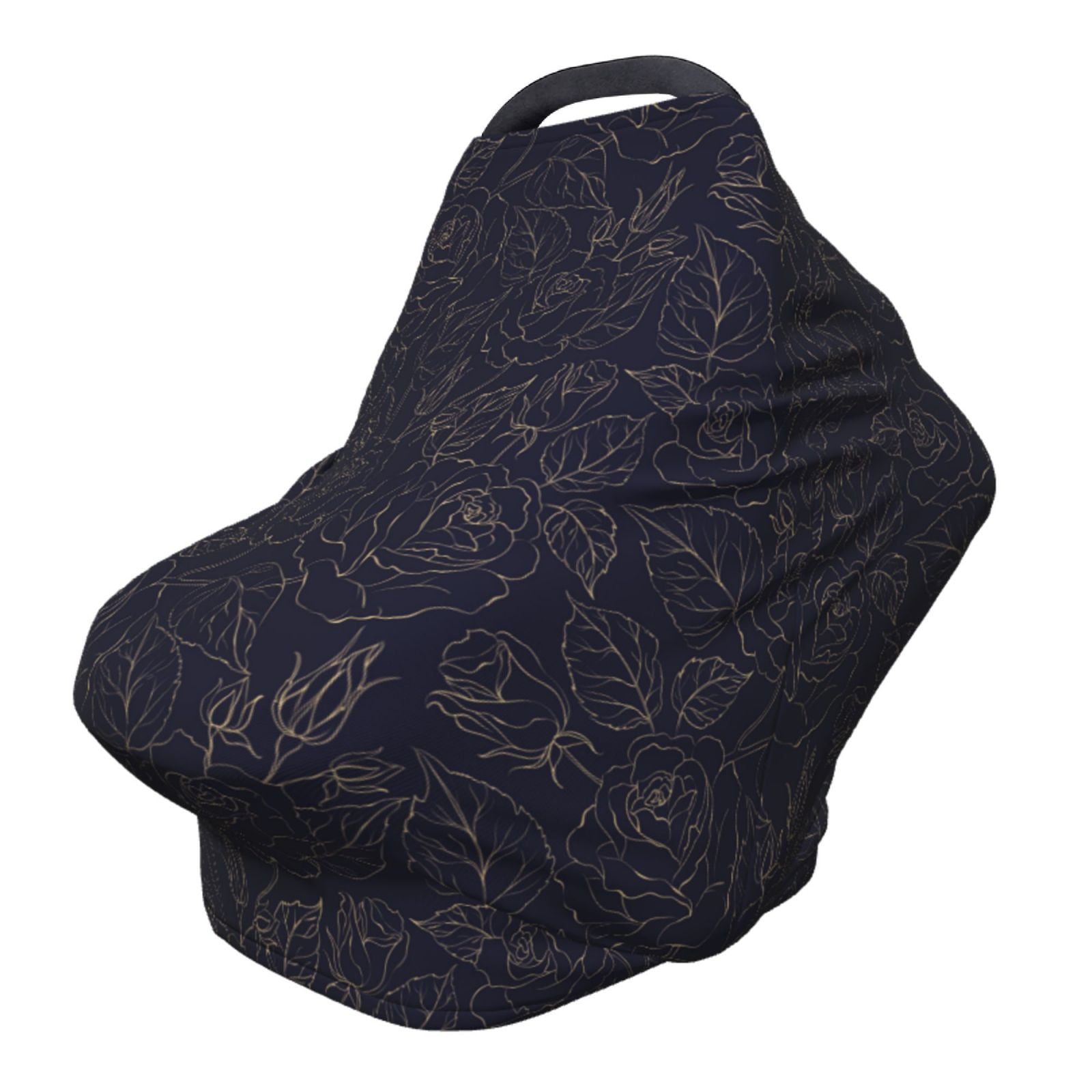 Fotbe Beautiful Roses Pattern Car Seat Covers for Babies, Nursing Breastfeeding Cover Carseat Canopy, Soft Stretchy Carrier Cover
