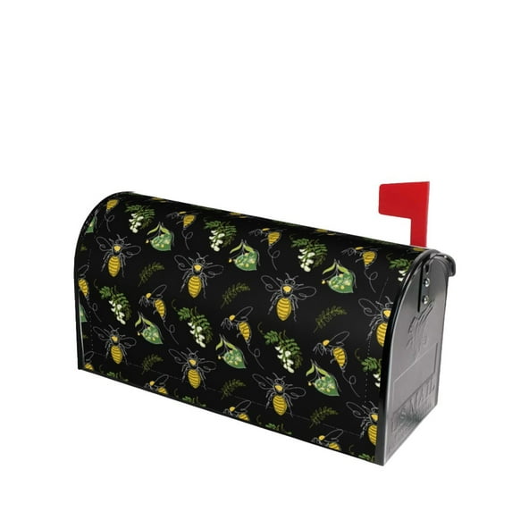 Fotbe Bee Floral Mailbox Covers Post Letter Box Cover Garden Decor Standard Size-25.5x21 in