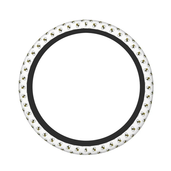 Fotbe Bee Steering Wheel Cover Universal 15 in Car Accessories for Men Women,Steering Wheel Protector Comfortable Protective Case for SUV Sedan Decor