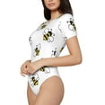 thumbnail image 1 of Fotbe Bee Women's Crew Neck Short Sleeves Bodysuit Tops Round Neck Slim Sleeveless Soft Comfortable Basic-XX-Large, 1 of 7