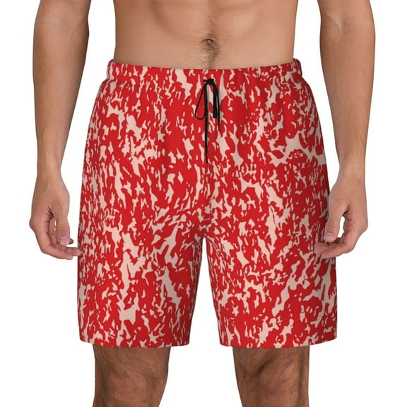 Fotbe Beef Men’s Swim Trunks Quick Dry Swim Shorts Board Shorts with Mesh Lining-Small