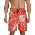 thumbnail image 1 of Fotbe Beef Steaks Pajama Shorts for Men, Men's Pajama Bottoms, Sleepwear,Short Pajama Pants-Small, 1 of 9