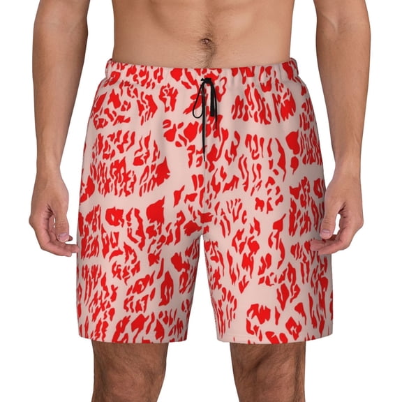 Fotbe Beef1 Men’s Swim Trunks Quick Dry Swim Shorts Board Shorts with Mesh Lining-Small