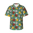 thumbnail image 1 of Fotbe Beer And Soccer Hawaiian Shirt for Men Unisex Summer Beach Casual Short Sleeve Cotton Linen Button Down Shirts-XX-Large, 1 of 5