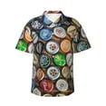 thumbnail image 1 of Fotbe Beer Caps Hawaiian Shirt For Men Unisex Summer Beach Casual Short Sleeve Cotton Linen Button Down Shirts-X-Large, 1 of 9