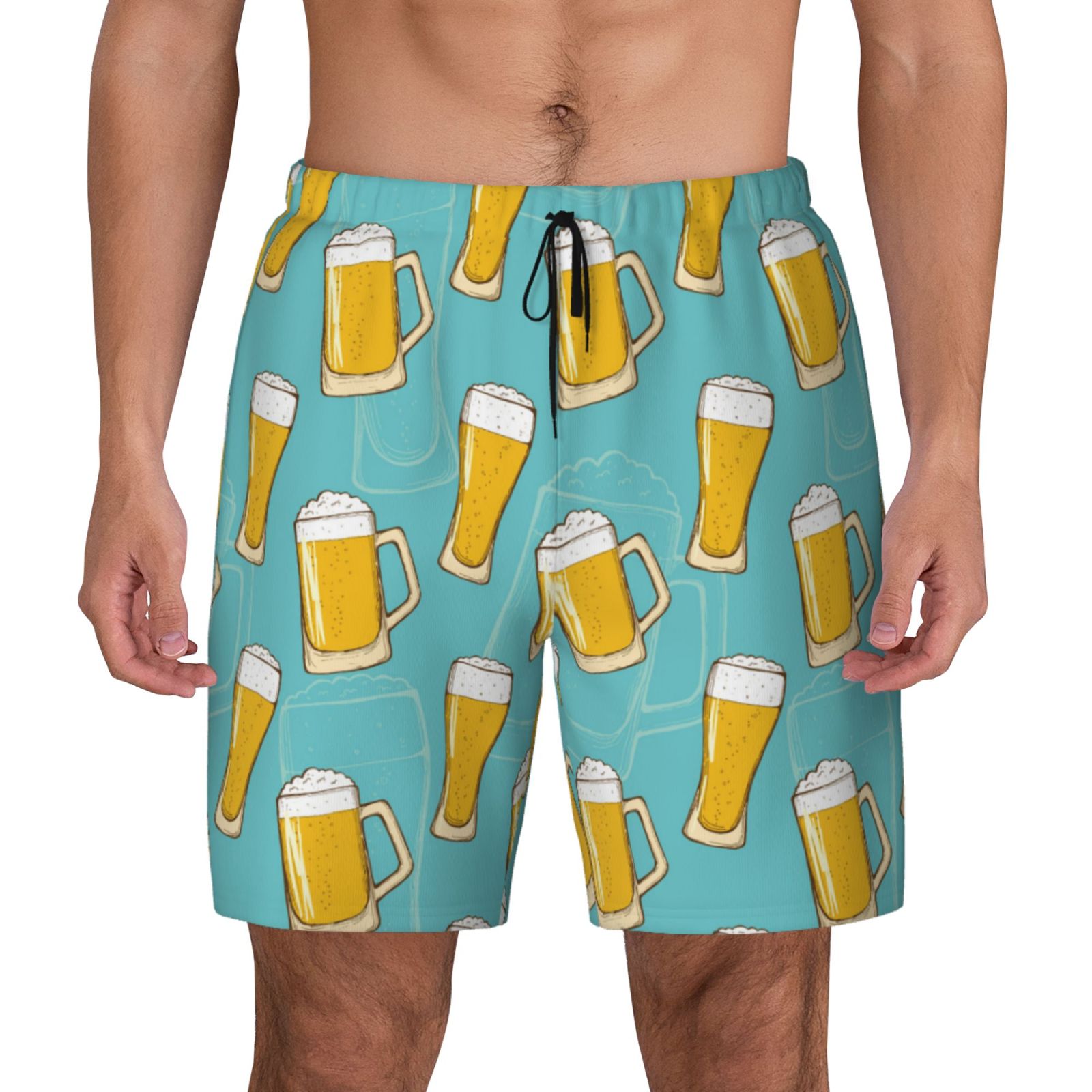 Fotbe Beer Men’s Swim Trunks Quick Dry Swim Shorts Board Shorts with