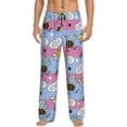 thumbnail image 1 of Fotbe Bees And Daisies Striped Men's Pajama Pants,Sleepwear Pants,Pj Bottoms Drawstring And Pockets-X-Large, 1 of 9