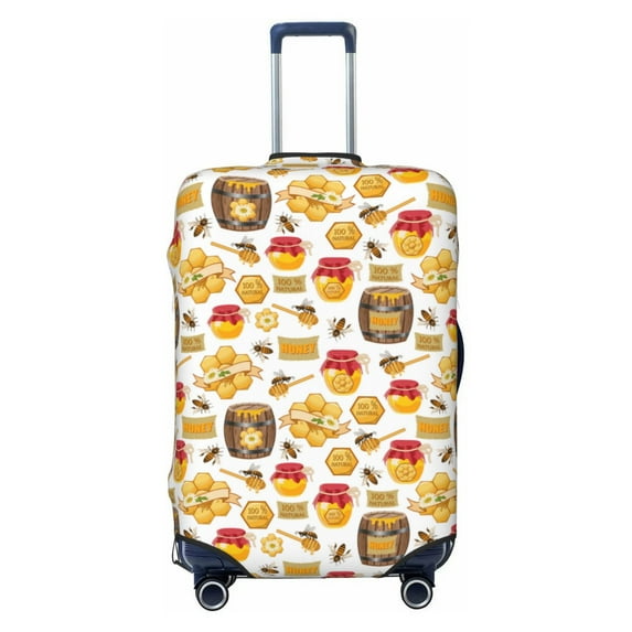 Fotbe Bees And Honey Luggage Cover Protector,Suitcase Protector,Scratch and Dirt Resistant,Fits 18-32 Inch Luggage-Small