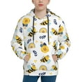 thumbnail image 1 of Fotbe Bees And Rainbows Pattern Youth Pullover Hooded Sweatshirt, Boys Hoodie, Kangaroo Pocket Hoodie for Kids Girls -Medium, 1 of 6
