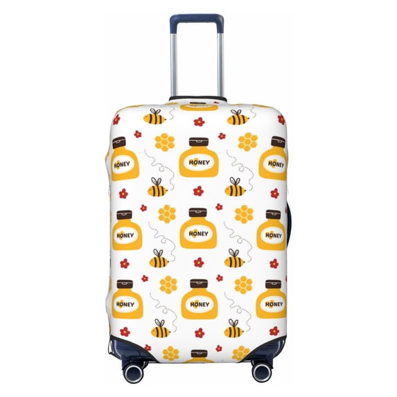 Fotbe Bees and Flowers Luggage Cover Protector,Suitcase Protector,Scratch and Dirt Resistant,Fits 18-32 Inch Luggage-Small