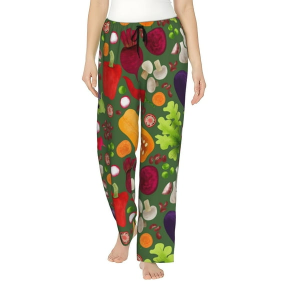 Fotbe Begetable Women's Pajama Pants,Sleepwear Pants,Pj Bottoms Drawstring And Pockets-Small