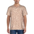 thumbnail image 1 of Fotbe Beige Sparkling Glitter Baseball Jersey Shirt for Men and Women, Casual Short Sleeves Button Down T-Shirt-XX-Large, 1 of 9