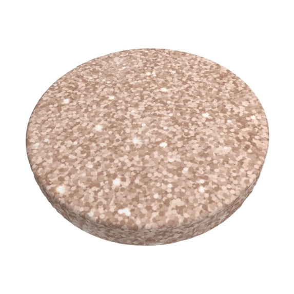 Fotbe Beige Sparkling Glitter Stool Covers Round,Waterproof Round Bar Stool Covers Bar Chair Covers Washable Stool Cushion Slipcover for 12-14 Inch Chair-13 inch