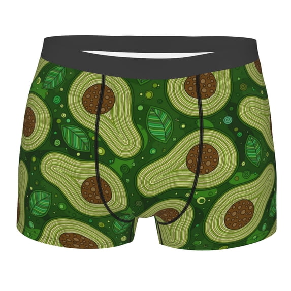 Fotbe Big Colorful Avocados Men’s Total Support Pouch Boxer Briefs, X-Temp Cooling, Moisture-Wicking Underwear, Regular, Long-leg and Trunk-Small