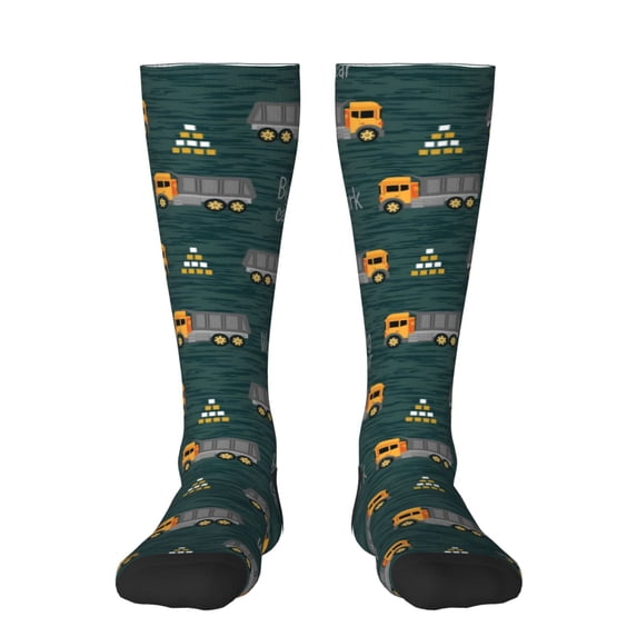 Fotbe Big Machine print Women's Men's Novelty Crew Socks Cotton Socks Knee High Socks for Walking,Running,Nurses,Pregnancy