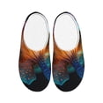 thumbnail image 1 of Fotbe Bioluminescent Underwater Flower Pattern Women's Fuzzy Curly Fur Memory Foam Loafer Slippers Indoor Outdoor Slippers Winter Home Shoes-37/38, 1 of 7