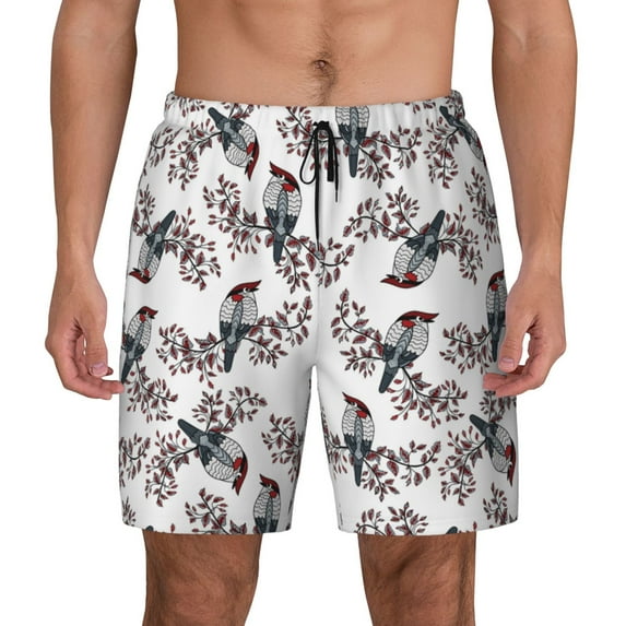 Fotbe Bird Men’s Swim Trunks Quick Dry Swim Shorts Board Shorts with Mesh Lining-Medium