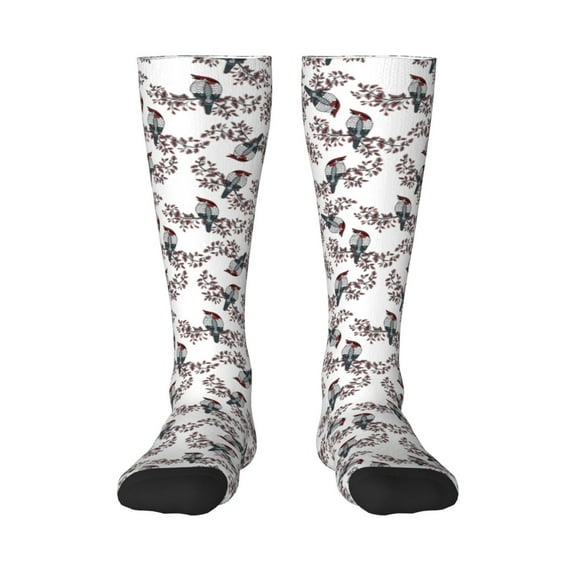 Fotbe Bird print Women's Men's Novelty Crew Socks Cotton Socks Knee High Socks for Walking,Running,Nurses,Pregnancy