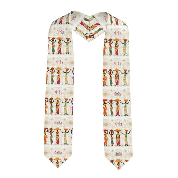 Fotbe Black African Woman Printed Class of 2024 Graduation Stole