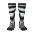 thumbnail image 1 of Fotbe Black And White Stripes print Women's Men's Novelty Crew Socks Cotton Socks Knee High Socks for Walking,Running,Nurses,Pregnancy, 1 of 9
