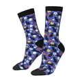 thumbnail image 1 of Fotbe Black Cats And Flowers Pattern Long Socks for Men & Women – Breathable & Stretchy Compression Socks, Ideal for Running, Travel, and Everyday Wear Size 5-11, 1 of 6