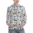 thumbnail image 1 of Fotbe Black Footprints Pattern Womens Long Sleeve Hoodie, Pullover Hooded Sweatshirt, Kangaroo Pocket Hoodie with Eye-catching Drawstrings-, 1 of 7
