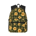 thumbnail image 1 of Fotbe Black Ink Green Plaid Sunflower Lightweight Casual Laptop Backpack for Men and Women, Daily use Waterproof backpack, Backpack for College, 1 of 7