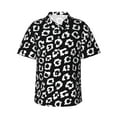 thumbnail image 1 of Fotbe Black Leopard Hawaiian Shirt for Men Unisex Summer Beach Casual Short Sleeve Cotton Linen Button Down Shirts-3X-Large, 1 of 9