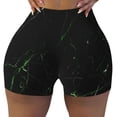 thumbnail image 1 of Fotbe Black Marble Seamless Shorts, Womens Workout Shorts High Waist Stretch Booty Short for Gym/Yoga/Running/Biking-Small, 1 of 9