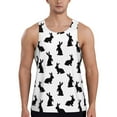 thumbnail image 1 of Fotbe Black Rabbit Pattern Men's Quick Dry Workout Tank Top Gym Muscle Tee Fitness Bodybuilding Sleeveless T Shirt Breathable Workout Shirt-Large, 1 of 9