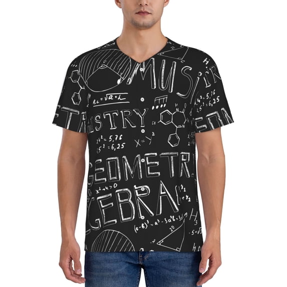 Fotbe Black Scientific Baseball Jersey Shirt for Men and Women, Casual Short Sleeves Button Down T-Shirt-XX-Large