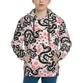 thumbnail image 1 of Fotbe Black Snake Pattern Youth Pullover Hooded Sweatshirt, Boys Hoodie, Kangaroo Pocket Hoodie for Kids Girls -X-Large, 1 of 6