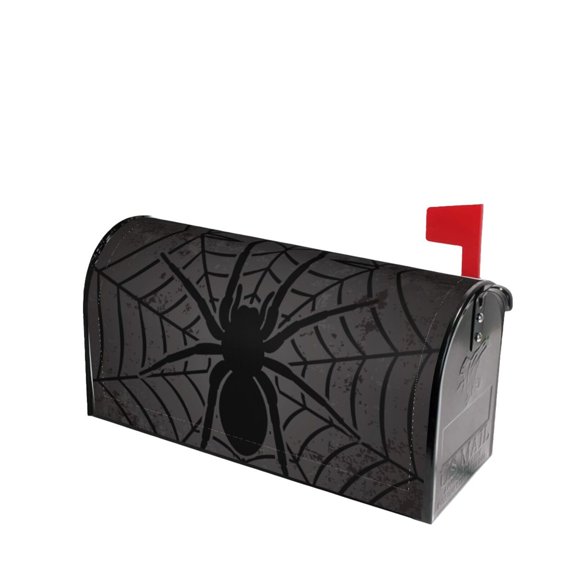 Fotbe Black Spider On Web 1 Mailbox Covers Post Letter Box Cover Garden Decor Standard Size-21x18 in