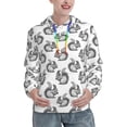 thumbnail image 1 of Fotbe Black Squirrel Pattern Womens Long Sleeve Hoodie, Pullover Hooded Sweatshirt, Kangaroo Pocket Hoodie with Eye-catching Drawstrings-Small, 1 of 7