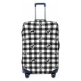 thumbnail image 1 of Fotbe Black Tartan Plaid Luggage Cover Protector,Suitcase Protector,Scratch and Dirt Resistant,Fits 18-32 Inch Luggage-Medium, 1 of 9