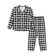 thumbnail image 1 of Fotbe Black Tartan Plaid Pattern Long Sleeve Pajama Set for Women,Sleepwear Set,2-piece Loungewear Set,Soft PJs Comfy Nightwear with Pockets -XX-Large, 1 of 7