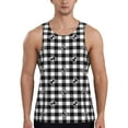 thumbnail image 1 of Fotbe Black Tartan Plaid Pattern Men's Quick Dry Workout Tank Top Gym Muscle Tee Fitness Bodybuilding Sleeveless T Shirt Breathable Workout Shirt-4X-Large, 1 of 9