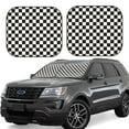 thumbnail image 1 of Fotbe Black and White Checkerboard 2-Piece Car Windshield Sun Shade | Sun Blocker for Car Windshield | Foldable Automotive Interior Accessories for Sun Protection-Large, 1 of 7