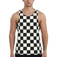 thumbnail image 1 of Fotbe Black and White Checkerboard Pattern Men's Quick Dry Workout Tank Top Gym Muscle Tee Fitness Bodybuilding Sleeveless T Shirt Breathable Workout Shirt-Medium, 1 of 9