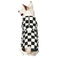thumbnail image 1 of Fotbe Black and White Checkerboard Print Small Dog Sweater Hoodies Pet Grey Hooded Soft Fleece Sweatshirts with Pocket Fall Winter Puppy Cat Sweaters Warm Clothes-Medium, 1 of 7