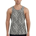 Fotbe Black White Stripes Pattern Men's Quick Dry Workout Tank Top Gym