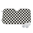 thumbnail image 1 of Fotbe Black and White Checkerboard Car Windshield Sunshade | Sun Visor Protector Front Window Shade, Keeps Out UV Rays, Keeps Your Vehicle Cool-Small, 1 of 7