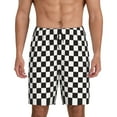 thumbnail image 1 of Fotbe Black and White Checkerboard Pajama Shorts for Men, Men's Pajama Bottoms, Sleepwear,Short Pajama Pants-Small, 1 of 9