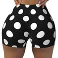 thumbnail image 1 of Fotbe Black and White Polka Dot Seamless Shorts, Womens Workout Shorts High Waist Stretch Booty Short for Gym/Yoga/Running/Biking-Large, 1 of 9