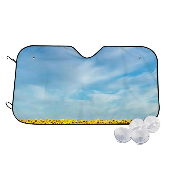 Fotbe Blooming Sunflower Field Car Windshield Sunshade | Sun Visor Protector Front Window Shade, Keeps Out UV Rays, Keeps Your Vehicle Cool-