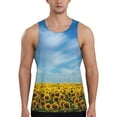 thumbnail image 1 of Fotbe Blooming Sunflower Field Pattern Men's Quick Dry Workout Tank Top Gym Muscle Tee Fitness Bodybuilding Sleeveless T Shirt Breathable Workout Shirt-, 1 of 9