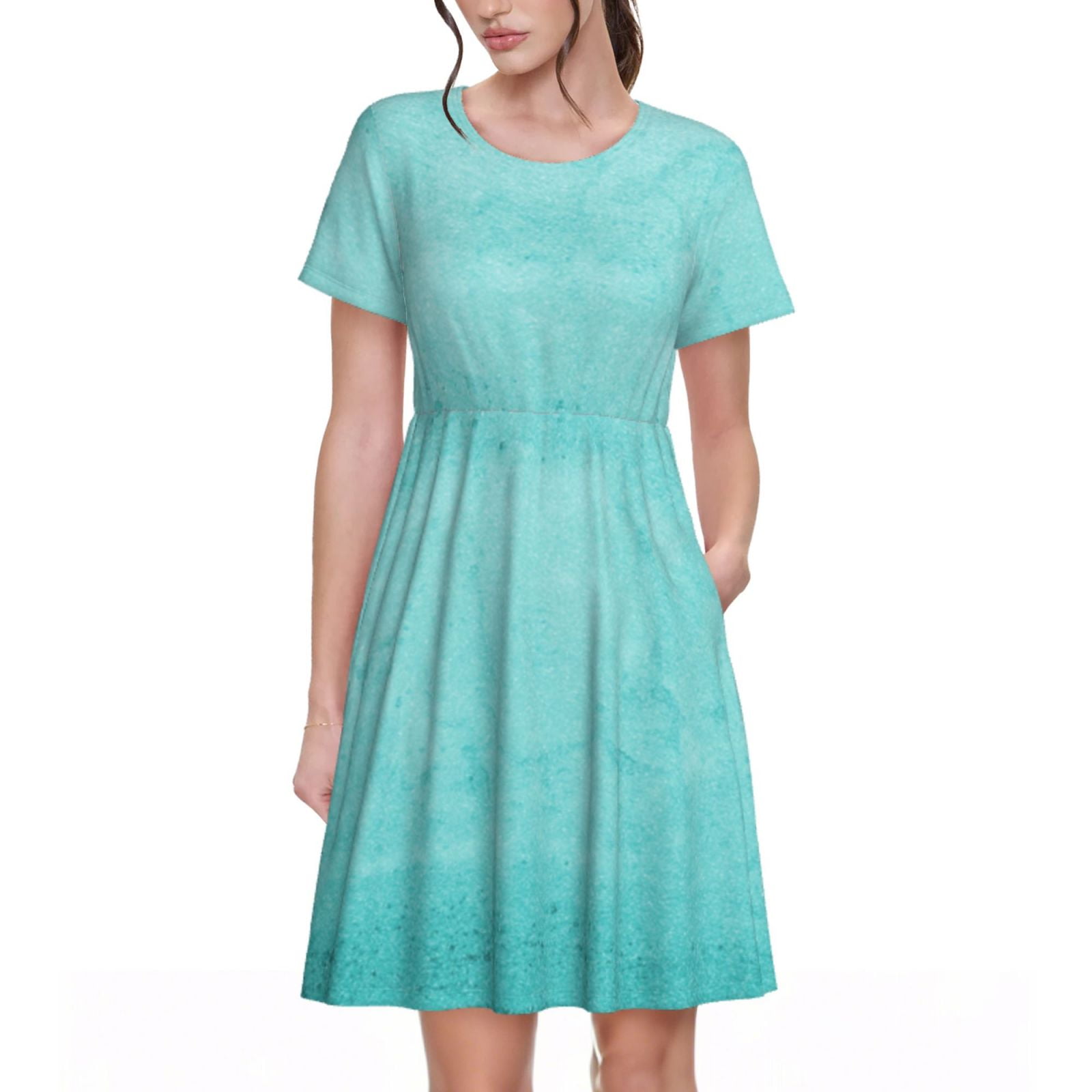 short blue homecoming dresses Sky V-Neck Lace-Up Dress with Appliques – Modsele Size:15.5-34-35 marilyn monroe outfits 'Big Bang Theory' Star