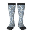 thumbnail image 1 of Fotbe Blue Bathroom print Women's Men's Novelty Crew Socks Cotton Socks Knee High Socks for Walking,Running,Nurses,Pregnancy, 1 of 8