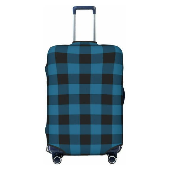 Fotbe Blue Black Plaid Luggage Cover Protector,Suitcase Protector,Scratch and Dirt Resistant,Fits 18-32 Inch Luggage-Small